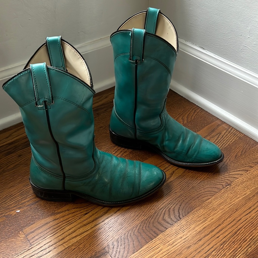 Laredo Teal Leather Boots